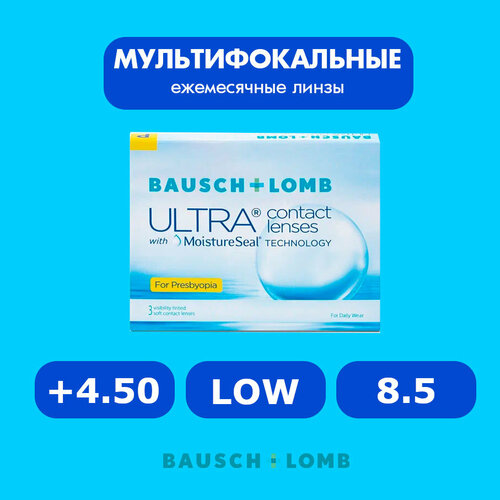 ���� ���������� ����� �� ����� BAUSCH+LOMB Ultra for Presbyopia, 3 ��., R 8,5, D +4,5, ADD: ������, 1 ��. ������ ������