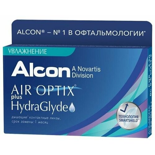 ���� ���������� ����� �� ����� Alcon Air optix Plus HydraGlyde, 3 ��., R 8,6, D -5,25, 1 ��. ������ ������