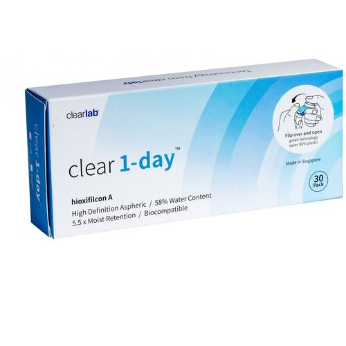 ���� ���������� ����� Clearlab Clear 1-day, 30 ��., R 8,7, D -5,5, ����������, 1 ��. ������ ������