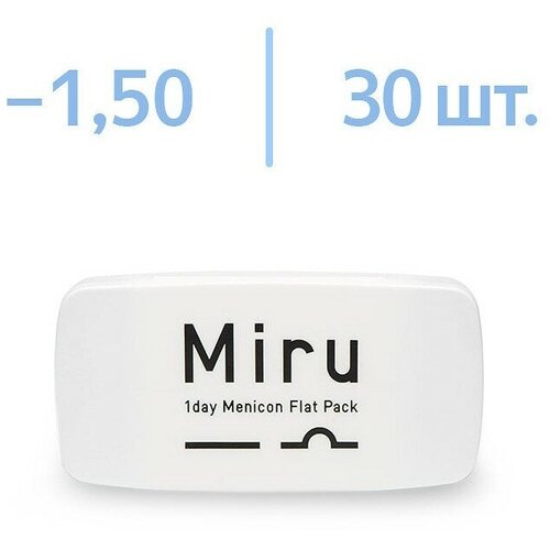 ���� ����������� ���������� ����� Menicon Miru 1 day Flat Pack, 30 ��., R 8,6, D -1,5, 1 ��. ������ ������