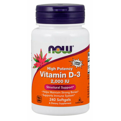  NOW Vitamin D3 2000  240 softgel   -     , -, 