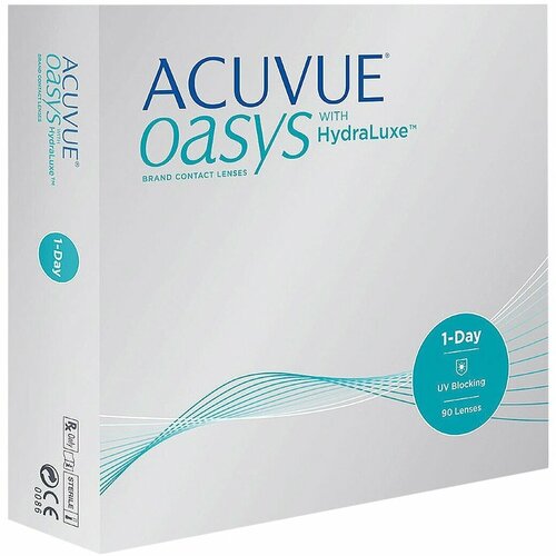 ���� ����������� ���������� ����� ACUVUE OASYS 1-Day with HydraLuxe., 90 ��., R 8,5, D +7, 1 ��. ������ ������