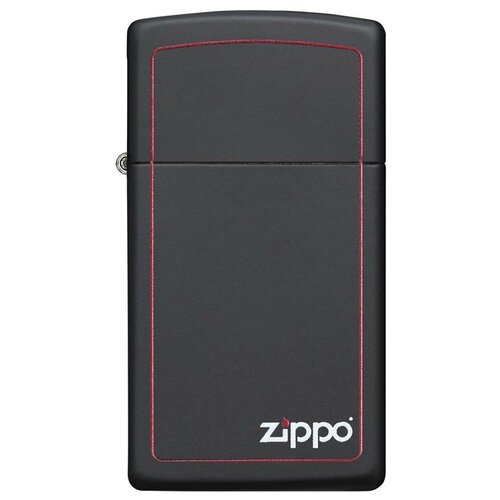  Zippo Slim   Logo Border Black Matte 1 . 1 . 55    -     , -, 