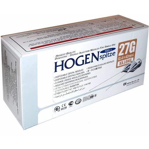      Hogen Spitze 27G 0.4x40 100 C-K Dental   -     , -, 