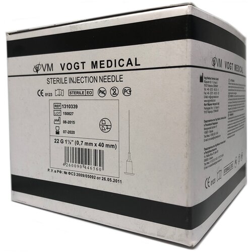    VOGT MEDICAL    , 40  x 0.7 , : 22G, 100 .   -     , -, 