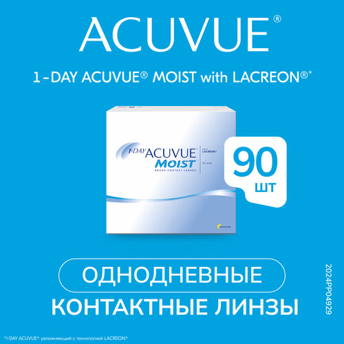 ���� ���������� ����� ACUVUE 1-DAY MOIST with Lacreon, 90 ��., R 9, D -1,5 ������ ������
