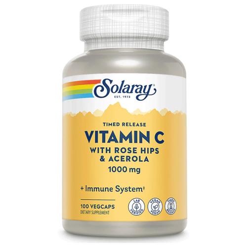 ���� ������� Solaray Vitamin C Timed Release with Rose Hips & Acerola, 160 �, 1000 ��, 100 ��. ������ ������