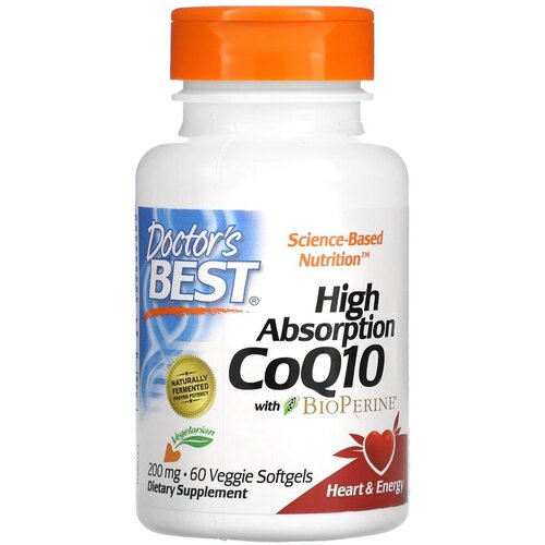 ���� ������� Q10 � ������� �������� �������� � ���������� 200 ��, High Absorption CoQ10 with BioPerine 200 mg, Doctor's Best, 60 �������������� ������ ������ ������