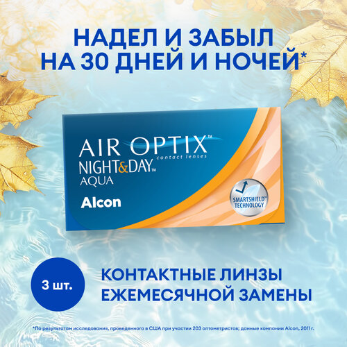 ���� ���������� ����� Alcon Air Optix Night & Day Aqua, 3 ��., R 8,4, D +1,75 ������ ������