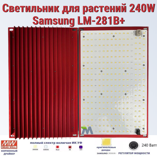    / Mean Well 240W/ Samsung LM-281B+, 288*2. 5000, 450-660 . ,  .   -     , -, 