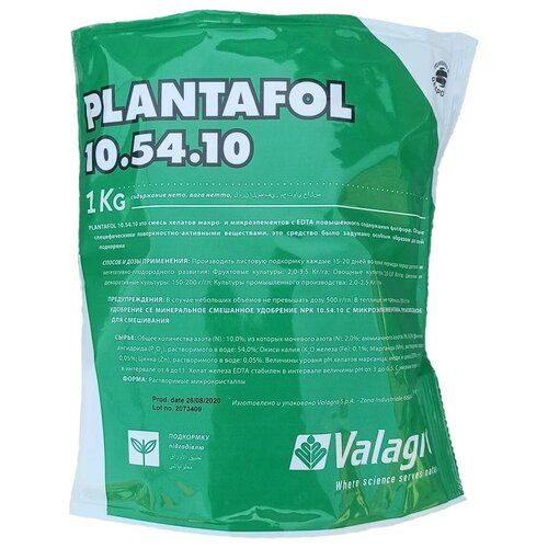 ���� ��������� Valagro PLANTAFOL 10-54-10, 1 �, 1000 �, 1 ��. ������ ������