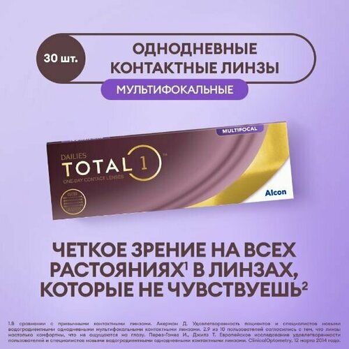 ���� ����������� ���������� ����� Alcon Dailies Total1 Multifocal, 30 ��., R 8,5, D -4,75, ADD: �������, 1 ��. ������ ������