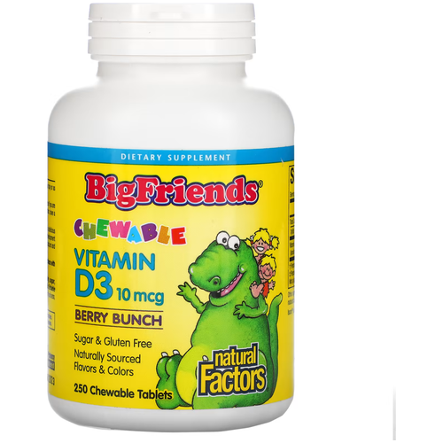 ���� Natural Factors Big Friends Chewable Vitamin D3 ���. ���., 400 ��, 120 �, 250 ��., ������� ������ ������