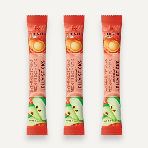  MISTIC 6-YEAR OLD KOREAN RED GINSENG+VIT C SUPERPOWER JELLY STICKS     6-          3*15  