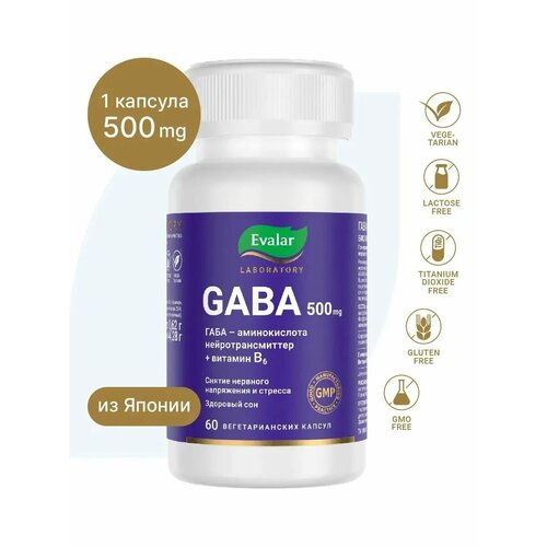 ���� GABA 500 ��, 60 ������, Evalar Laboratory ������ ������