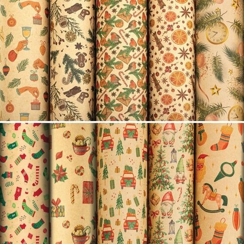 ���� ������ ����������� ������� ������ ���������� Christmas Kraft, 70�100 ��, 10 �������� �������, 592053 ������ ������