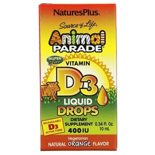 ���� ����� Natures Plus Animal Parade Vitamin D3, 80 �, 10 ��, 400 �� ������ ������