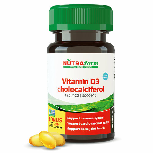 ���� ������� � �3 5000 ME 125 ��� 60 ������ NUTRAFARM Vitamin D D3 ������ ������