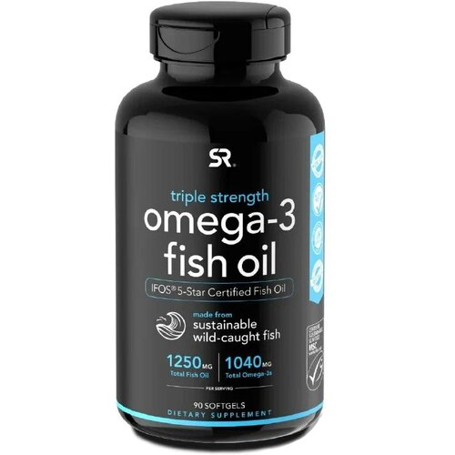 ���� ����� 3 Sports Research Omega-3 Fish Oil Triple Strength 1250 �� 90 ������ ������ ������