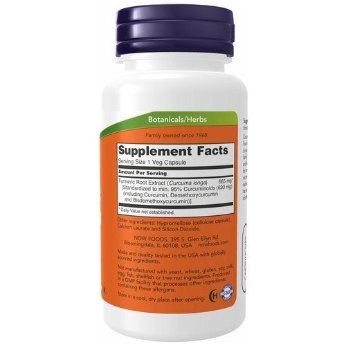 ���� Now Foods �������� 850�� 60���� (CURCUMIN EXTRACT 95% 665MG 60 VCAPS) ������ ������