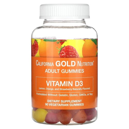 ���� �������� California Gold Nutrition Vitamin D3 gummies �� ������ ������� � ����, 280 �, 90 ��. ������ ������