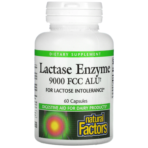  Natural Factors Lactase Enzyme ( ) 9000 FCC ALU 60    -     , -, 