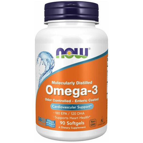 ���� Omega-3 Molecularly Distilled 1000 �� (�����-3) 90 ������ (Now Foods) ������ ������