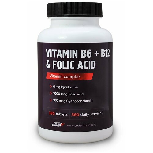  Vitamin B6 + B12 & Folic Acid  B6+B12+B9, 250 , 100 , 360 .,    -     , -, 