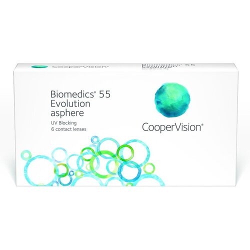���� ���������� ����� CooperVision Biomedics 55 Evolution Asphere UV, 6 ��., R 8,9, D -4,75, ����������, 1 ��. ������ ������