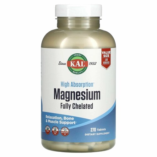 ���� KAL ������ ��������, � ������� ����������, Magnesium fully chelated 270 �������� ������ ������
