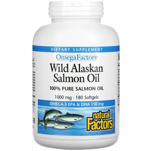   Natural Factors Omega Factors Wild Alaskan Salmon Oil, 380 , 180 .   -     , -, 