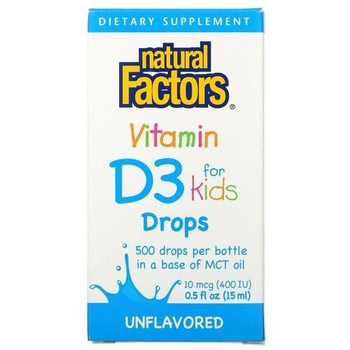   Natural Factors Vitamin D3 for Kids, 90 , 15 , 400 , 500 .   -     , -, 