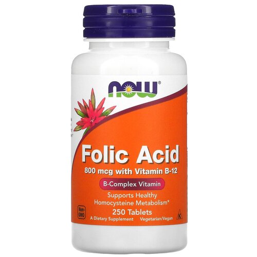 ���� �������� NOW Folic Acid with Vitamin B-12, 80 �, 250 ��. ������ ������