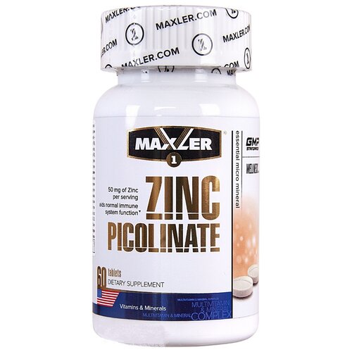 ���� MAXLER Zinc Picolinate ���., 50 ��, 50 �, 60 ��., 1 ��. ������ ������