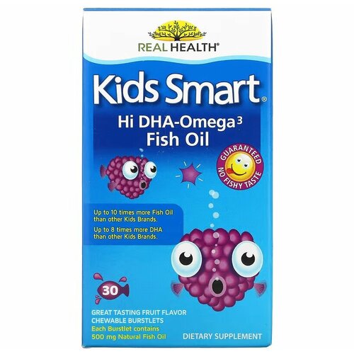 ���� Kids Smart, ����� ��� � ������� ����������� �����-3 � ���, ������������ ��������� ����, 30 ����������� ������, ���������� �� ���, Bioglan ������ ������