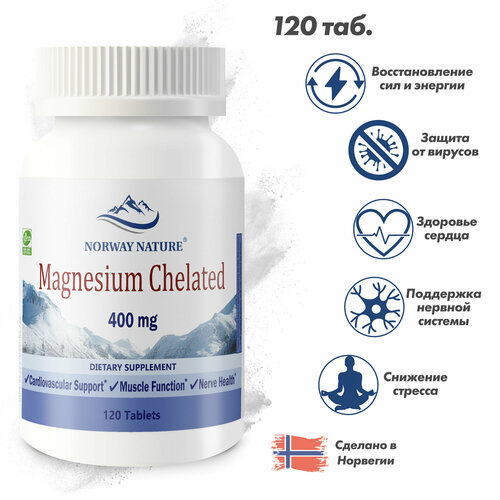  Norway Nature, Magnesium Chelated 400 mg 