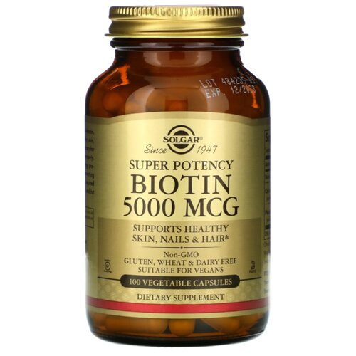  Solgar Biotin 5000 mcg 100 Vcaps   -     , -, 