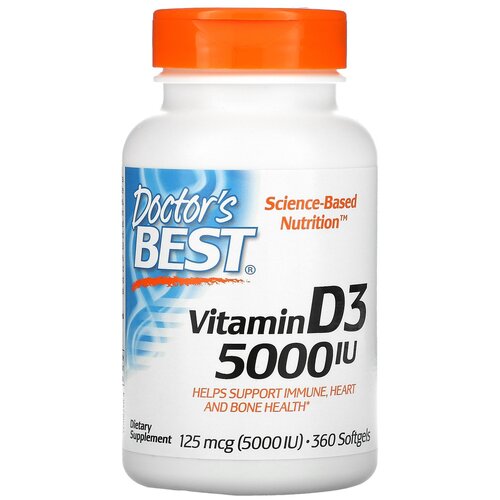 ���� Doctor's Best Vitamin D3 ����., 5000 ��, 120 �, 360 ��. ������ ������