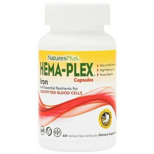  NaturesPlus Hema-Plex Iron with Essential Nutrients   60  (   )   -     , -, 