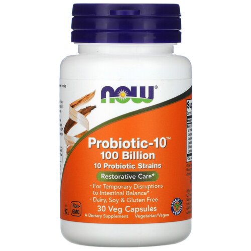 ���� ������� NOW Probiotic-10, 440 �, 100 ��, 100 ���� ���, 30 ��. ������ ������