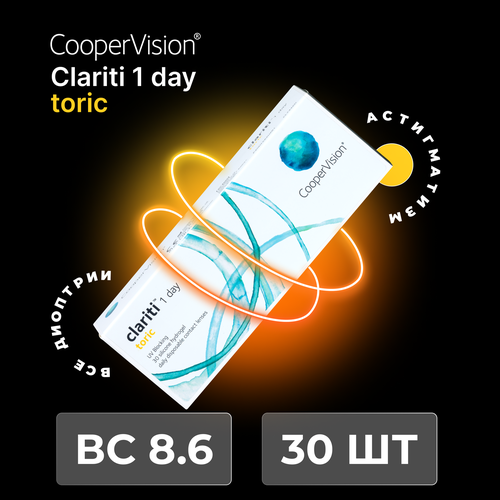    CooperVision Clariti 1 day toric., 30 ., R 8,6, D -4,25,CYL:-1,75,A:160, ADD: +1.00 D, , 1 .  