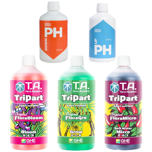    GHE flora Series (TriPart T.A.) Grow/Bloom/Micro 3  1 SW (  )+ E-MODE pH Up/pH Down 2   0,5   -     , -, 