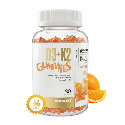 ���� Maxler D3+K2 Gummies, 270 �, 90 ��., 1 ��., �������� ������ ������