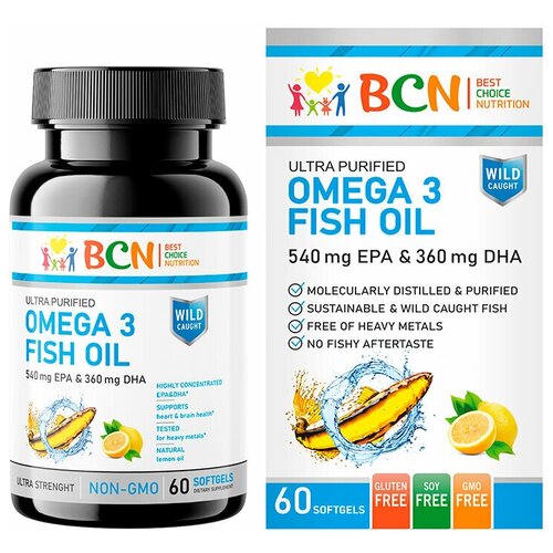  BCN Omega-3 Fish Oil 1500 EPA & 1200 DHA , 60 .  ,     -     , -, 