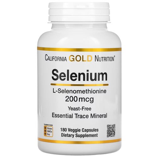 ���� California Gold Nutrition, Selenium, �����, ������������, 200 ���, 180 �������������� ������ ������ ������