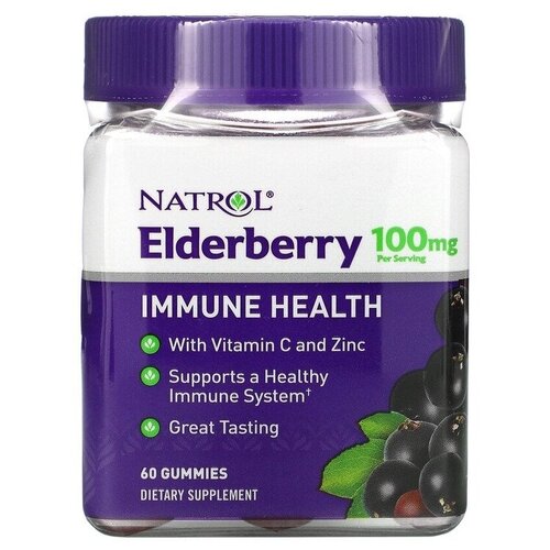  Natrol Elderberry 100 mg 60 gummies/  100 , 60    -     , -, 