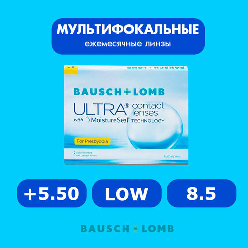 ���� ���������� ����� �� ����� BAUSCH+LOMB Ultra for Presbyopia, 3 ��., R 8,5, D +5,5, ADD: ������, 1 ��. ������ ������