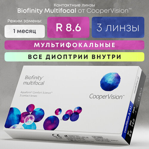    CooperVision Biofinity Multifocal, 3 ., R 8,6, D +3,25, ADD: +1.50 D, , 1 .  