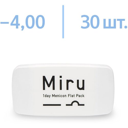 ���� ����������� ���������� ����� Menicon Miru 1 day Flat Pack, 30 ��., R 8,6, D -4, 1 ��. ������ ������